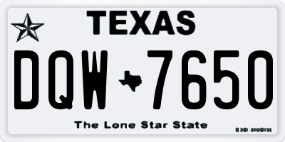 TX license plate DQW7650