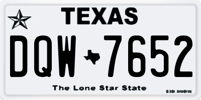 TX license plate DQW7652