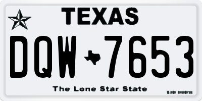 TX license plate DQW7653