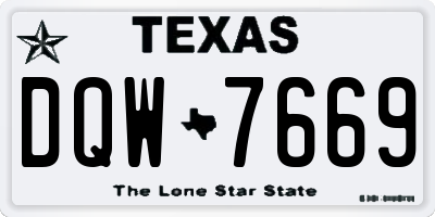 TX license plate DQW7669