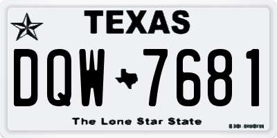TX license plate DQW7681