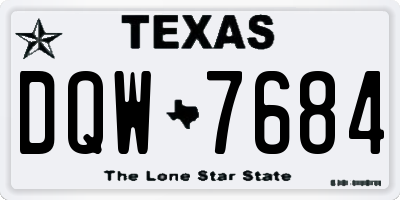 TX license plate DQW7684