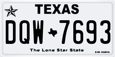 TX license plate DQW7693