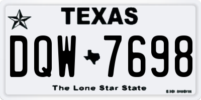 TX license plate DQW7698