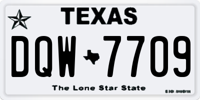 TX license plate DQW7709