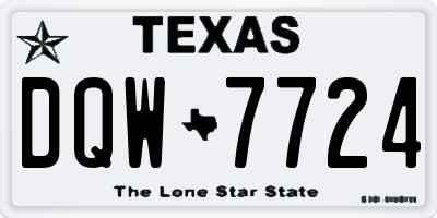 TX license plate DQW7724