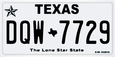 TX license plate DQW7729