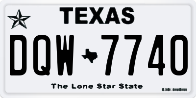 TX license plate DQW7740