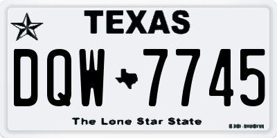 TX license plate DQW7745