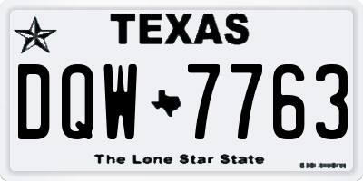 TX license plate DQW7763