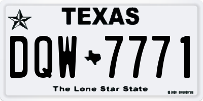 TX license plate DQW7771