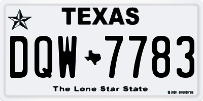 TX license plate DQW7783