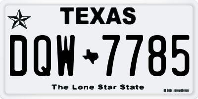 TX license plate DQW7785