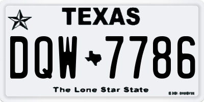 TX license plate DQW7786