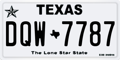 TX license plate DQW7787
