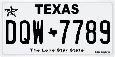 TX license plate DQW7789