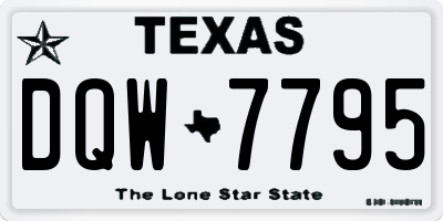 TX license plate DQW7795