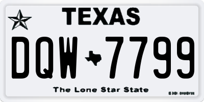 TX license plate DQW7799