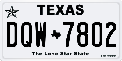 TX license plate DQW7802