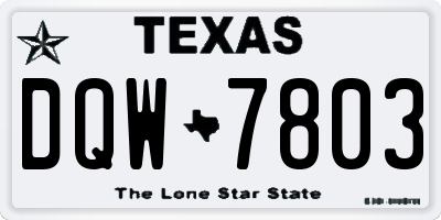 TX license plate DQW7803