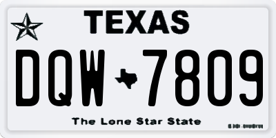TX license plate DQW7809