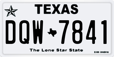 TX license plate DQW7841