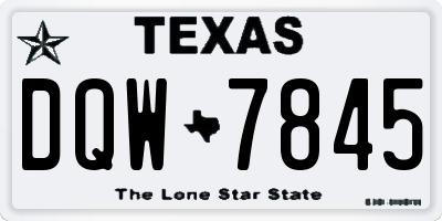 TX license plate DQW7845