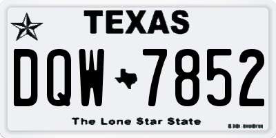 TX license plate DQW7852