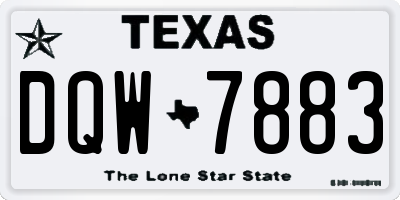 TX license plate DQW7883