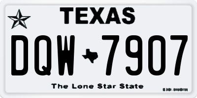 TX license plate DQW7907