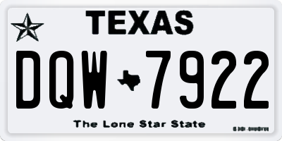 TX license plate DQW7922