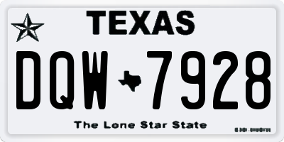 TX license plate DQW7928
