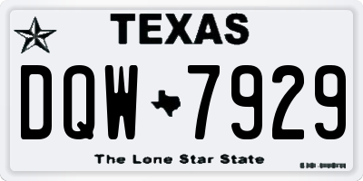TX license plate DQW7929