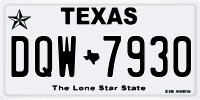TX license plate DQW7930