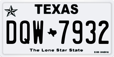 TX license plate DQW7932