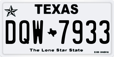 TX license plate DQW7933