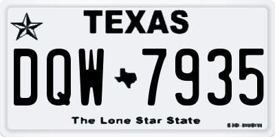 TX license plate DQW7935
