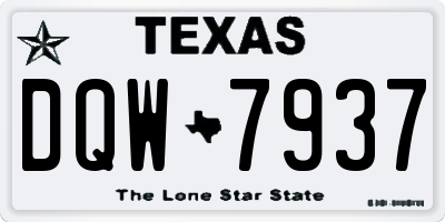 TX license plate DQW7937
