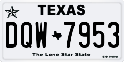 TX license plate DQW7953