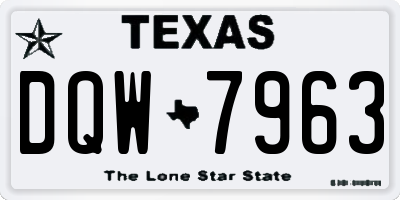 TX license plate DQW7963