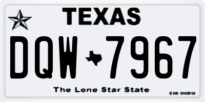 TX license plate DQW7967