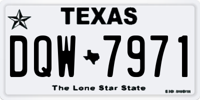 TX license plate DQW7971