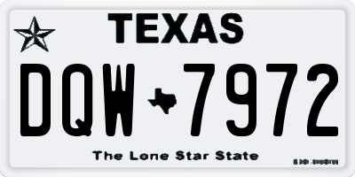 TX license plate DQW7972