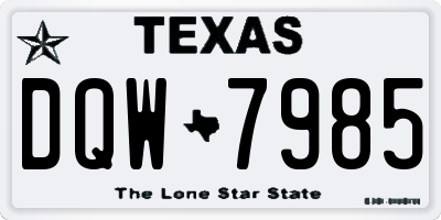 TX license plate DQW7985