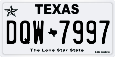 TX license plate DQW7997