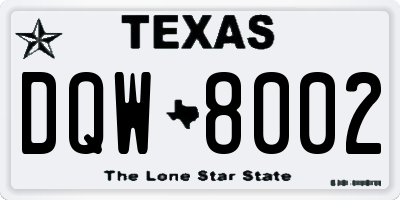 TX license plate DQW8002
