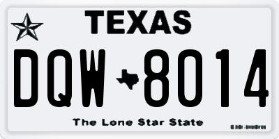 TX license plate DQW8014