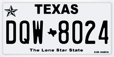 TX license plate DQW8024