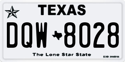 TX license plate DQW8028