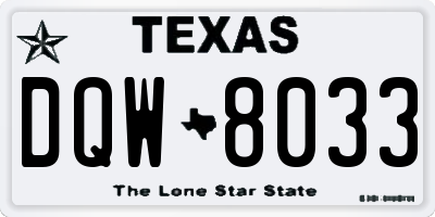 TX license plate DQW8033